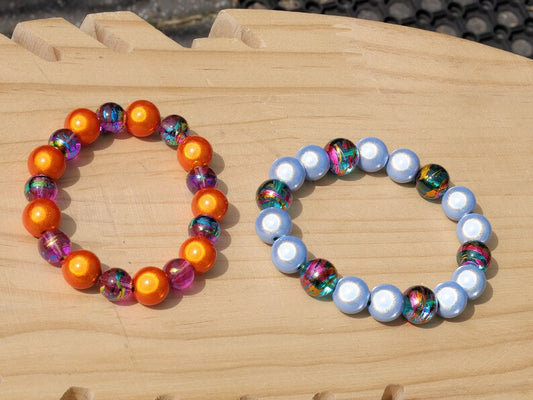 SET 3D Miracle beads bracelets. Bracelets festival, rave bracelets, parties, party, 3D miracle beads, 3D beads. Illusion beads.