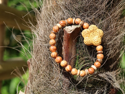 Raja Kayu or Kayu Raja, King of wood bracelet with Beautiful & Large Lava Rock bead. Combined with  beautiful Disc coconut beads.