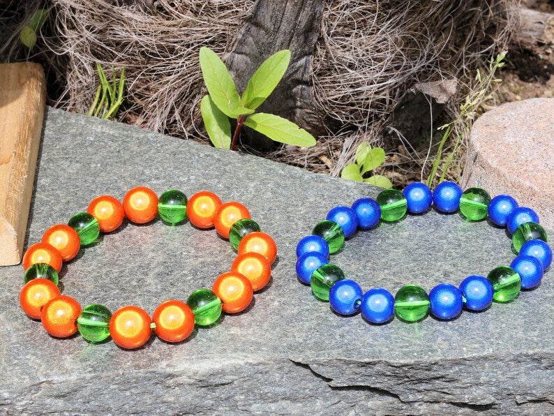 SET 3D Miracle beads bracelets. Bracelets festival, rave bracelets, parties, party, Dance, house music, UV,  3D mirage beads