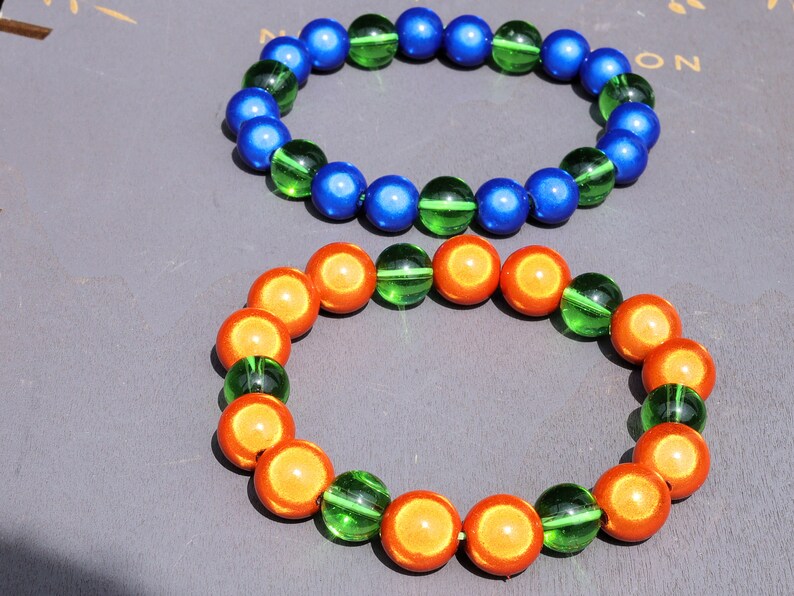 SET 3D Miracle beads bracelets. Bracelets festival, rave bracelets, parties, party, Dance, house music, UV,  3D mirage beads