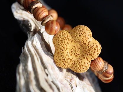 Raja Kayu or Kayu Raja, King of wood bracelet with Beautiful & Large Lava Rock bead. Combined with  beautiful Disc coconut beads.