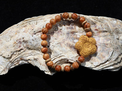 Raja Kayu or Kayu Raja, King of wood bracelet with Beautiful & Large Lava Rock bead. Combined with  beautiful Disc coconut beads.