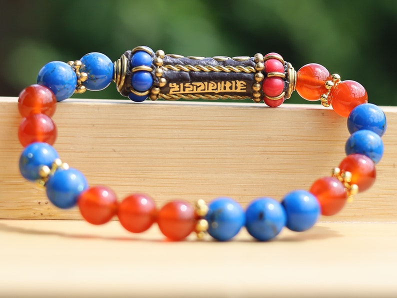 Blue Turquoise Shell Howlite beads and  Carnelian stones. Jewelry is a powerful way to express your individuality and unique style