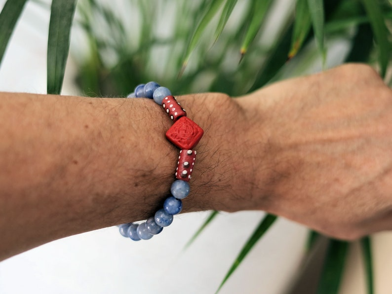 Red Coral in beautiful carved Flower shape with  Frosted Spot Jasper beads and beautiful Ghana powder Glass Trade Beads