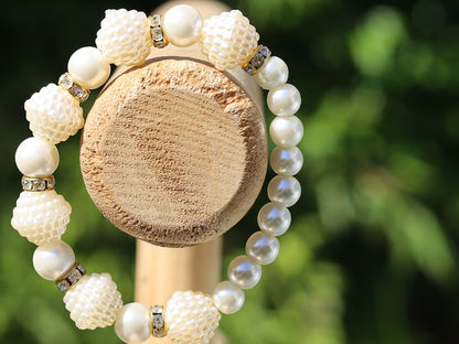 Unique design Hombre acrylic berry beads with Rhinestone Rondelle Crystal Round Loose Spacer Bead and Acrylic pearls