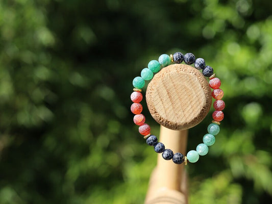 Top black,red and green Frosted Fire Crackle Agate bracelet with Tibetan Style Alloy Spacer Discs.The art of expressing your taste and style