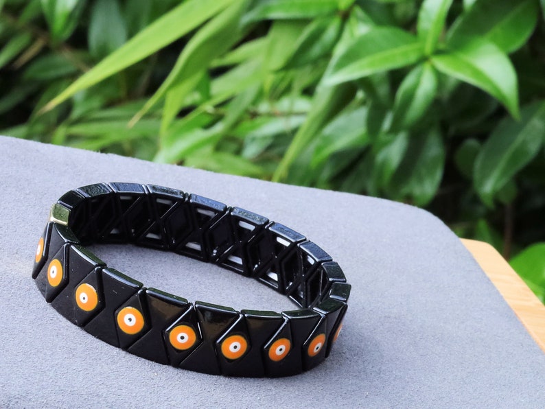 Various special Enamel Tile Bracelets, Enamel, Stretchy Tile Bracelet, Enamel Bracelet Ethnic Style Rainbow Color Matching. Evil Eye Bracelet&nbsp;