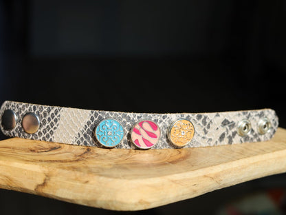 Snake Cuff Bracelet, Leather Bracelet, Wire-cable Chain, metal button leather Bracelet, brown Leather Wrap Bracelet, poppers,chunks, buttons