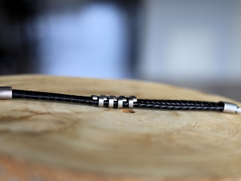 Double Layer Black Steel , Leather black Bracelet, Wire-cable Chain, Bangles, black Leather Wrap Bracelet, poppers, chunks, buttons