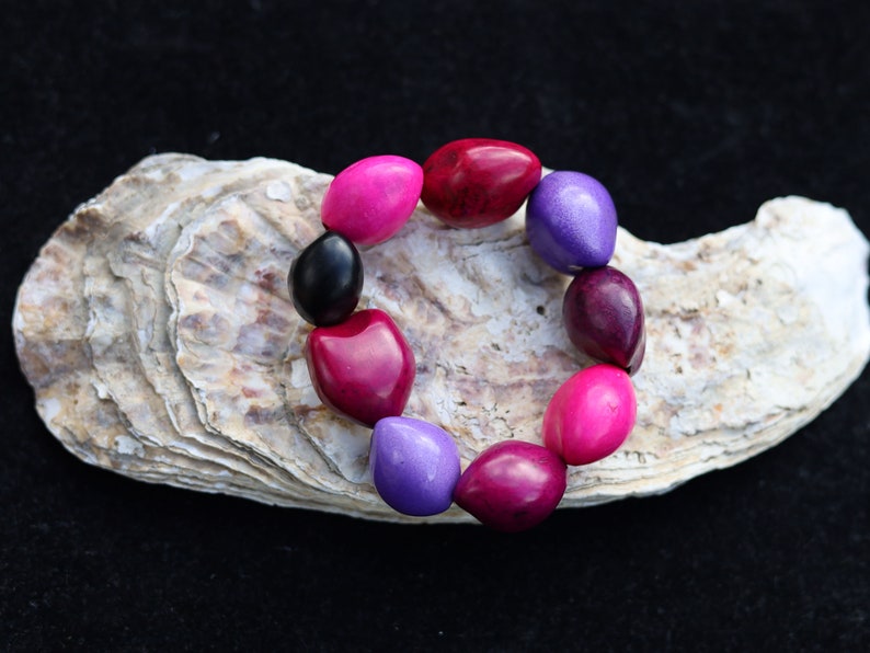 Natural Lumbang seed beaded bracelets. Lumbang seed beads are typically made from the seeds of the Lumbang tree