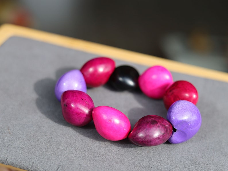 Natural Lumbang seed beaded bracelets. Lumbang seed beads are typically made from the seeds of the Lumbang tree