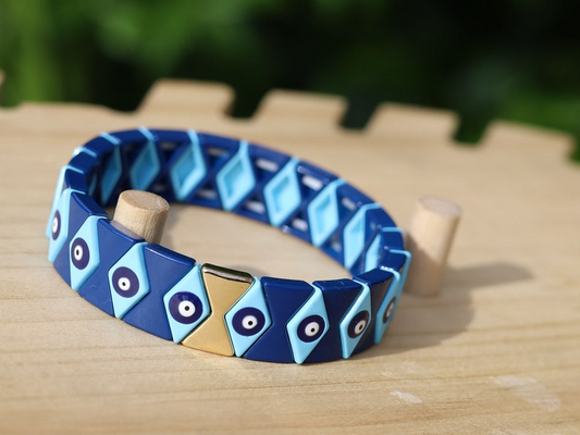 Various special Enamel Tile Bracelets, Enamel, Stretchy Tile Bracelet, Enamel Bracelet Ethnic Style Rainbow Color Matching. Evil Eye Bracelet&nbsp;