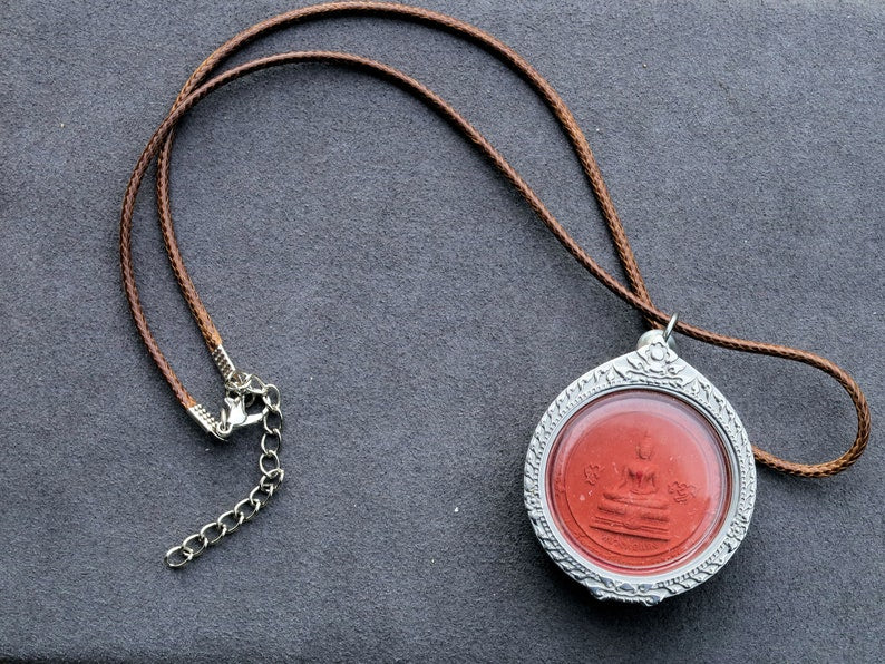 Thai Red Amulet Pendant Buddha LP Phra Thong. Thai Amulet Pendant Necklace Charm, Thai Amulet Pendant, Amulets from Thailand, Thai Buddha