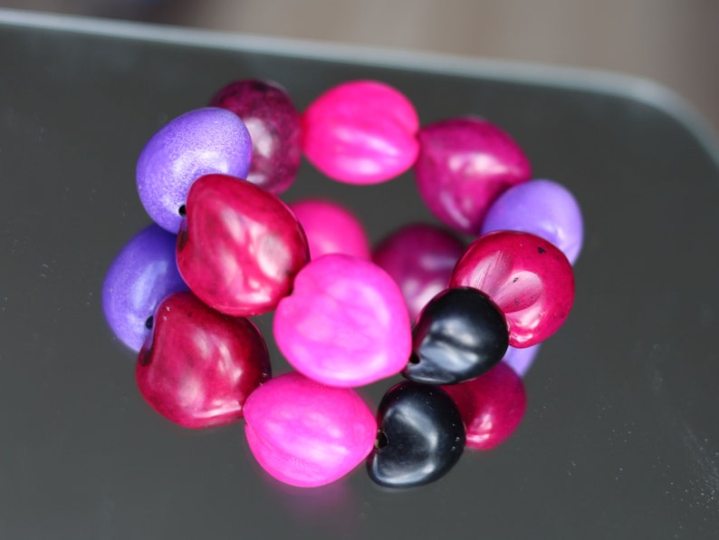 Natural Lumbang seed beaded bracelets. Lumbang seed beads are typically made from the seeds of the Lumbang tree