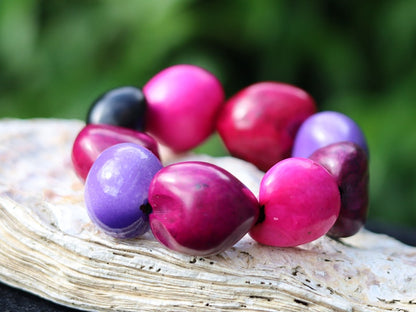 Natural Lumbang seed beaded bracelets. Lumbang seed beads are typically made from the seeds of the Lumbang tree