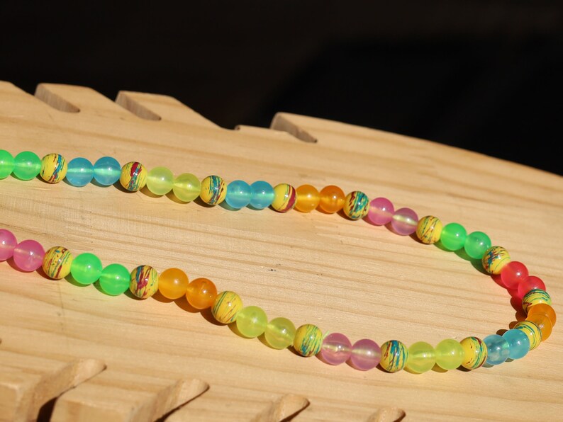 Glow UV Necklace, Party, festival, necklaces Rave, necklace, accessories Glow, bead, necklace LED, light-up, necklace Sound-reactive