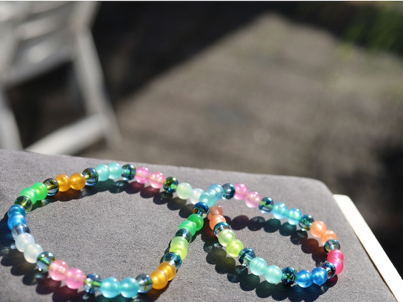 Glow UV Necklace, Party, festival, necklaces Rave, necklace, accessories Glow, bead, necklace LED, light-up, necklace