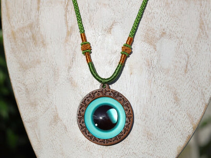 Dragon Eyes necklace, different colors, strength, power, and authority, Wood Cabochon, personal empowerment, courage, and self-assurance