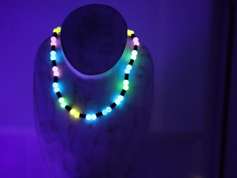 Glow UV Necklace, Party, festival, necklaces Rave, necklace, accessories Glow, bead, necklace, party rave ,
