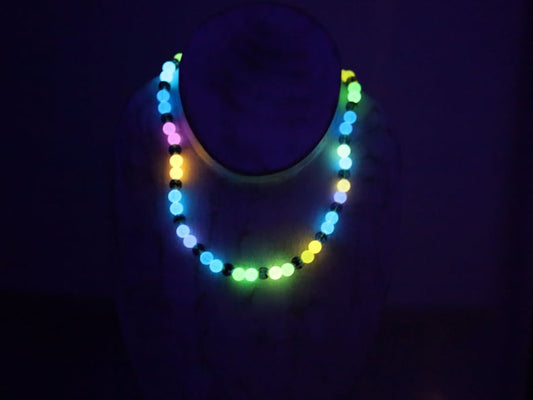 Glow UV Necklace, Party, festival, necklaces Rave, necklace, accessories Glow, bead, necklace LED, light-up, necklace