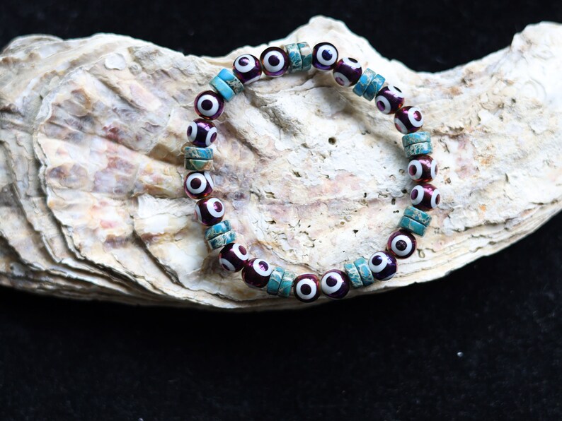 Round Handmade Evil Eye Lampwork Beads, Blue with Electroplate Glass, Round with Evil Eye Pattern, gold color. protecting the wearer