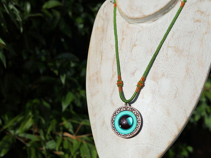 Dragon Eyes necklace, different colors, strength, power, and authority, Wood Cabochon, personal empowerment, courage, and self-assurance