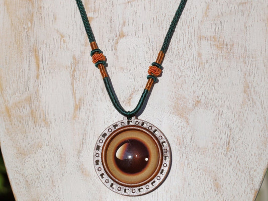 Dragon Eyes necklace, different colors, strength, power, and authority, Wood Cabochon, personal empowerment and self-assurance