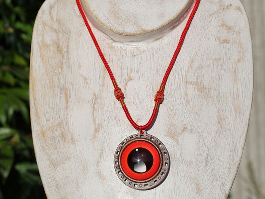 Dragon Eyes necklace, different colors, strength, power, and authority, Wood Cabochon, personal empowerment and self-assurance