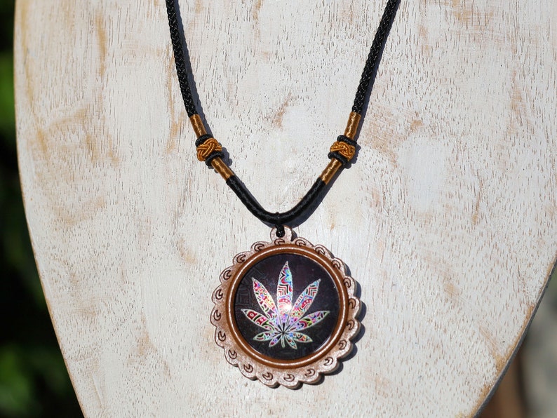 Marijuana pendant necklace, Psychedelic Pot Leaf Leaves, marijuana, cannabis, weed, pot, ganja,herb, Mary Jane,420, THC,blunt,bong