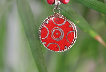 Limited Tibetan, Nepal Tibetan Coral Handmade Pendant necklace. Whether you're attending a special event or adding a touch of sophistication