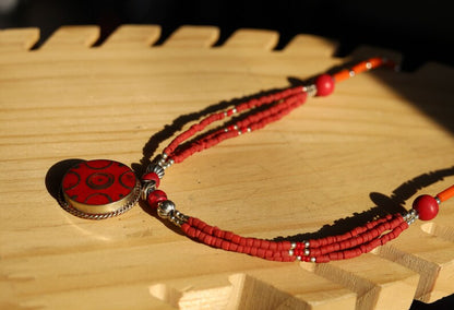 Limited Tibetan, Nepal Tibetan Coral Handmade Pendant necklace. Whether you're attending a special event or adding a touch of sophistication