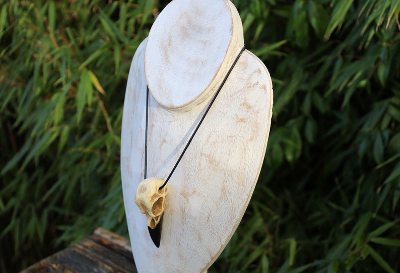3D Raven Bird Skull Necklace. Each piece is a unique work of art, handcrafted from resin to capture the intricate details