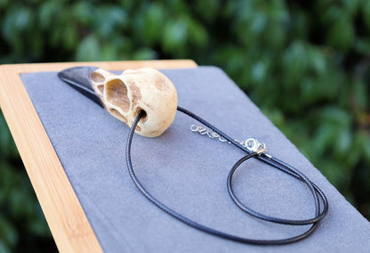 3D Raven Bird Skull Necklace. Each piece is a unique work of art, handcrafted from resin to capture the intricate details