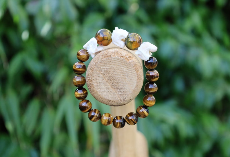 Real Snake Vertebrae with Dragon 15mm veins natural jade and Tiger Eye beads.snake jewelry can help bring closer to their own transformation