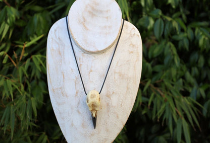 3D Raven Bird Skull Necklace. Each piece is a unique work of art, handcrafted from resin to capture the intricate details