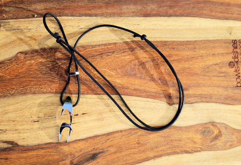 Chronotech Pendant with adjustable cord.  Silver steel. size 6mmx 41mm. weight 8gr. Chronotech is an Italian brand of watches