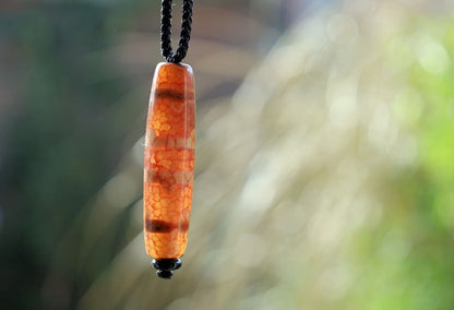 Handmade Original Tibetan,Stripe Dzi Bead,Tibetan Chung, Utmost Pure Agate pendant necklace.   to get in tune with this bead