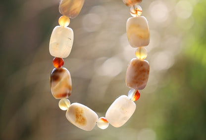 Old Tibetan Natural Tianzhu Agate Disc Beads Bracelet protective talisman. highly valuable beauty and their spiritual significance