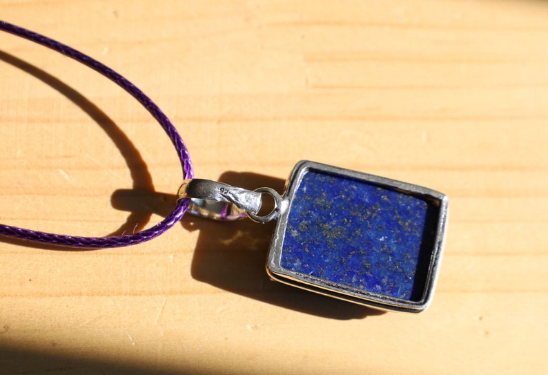 Gorgeous Lapis Lazuli 925 Silver Plated Handmade Pendant   Lapis lazuli is a deep-blue metamorphic rock that has been prized since antiquity for its intense color