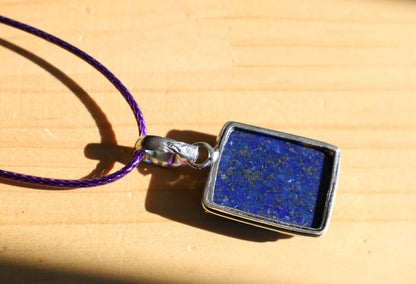 Gorgeous Lapis Lazuli 925 Silver Plated Handmade Pendant   Lapis lazuli is a deep-blue metamorphic rock that has been prized since antiquity for its intense color