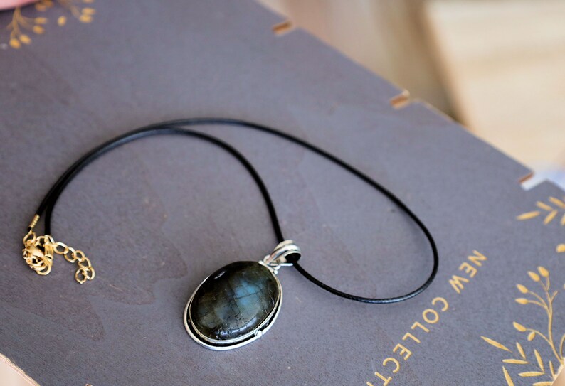 Firey Labradorite and Lapis Lazuli Silver Plated pendant, gemstone necklace, gemstone amulet, gemstone talisman, Lapis Lazuli  pendant