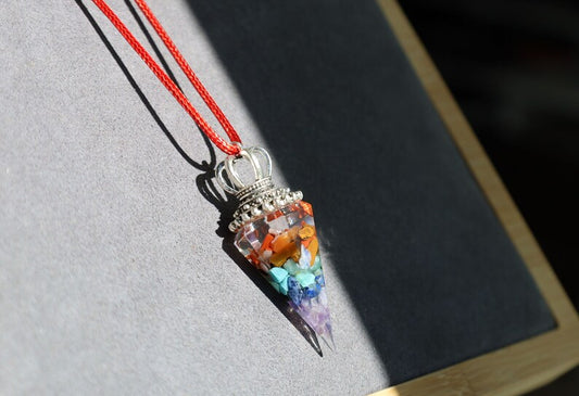 Orgone 7 Chakra Healing Crystal 925 Silver Plated Handmade Pendant   An Orgone 7 Chakra Healing Crystal refers to a specific type of orgonite—a composite material made of resin, metals, and quartz