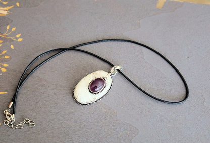 Scolecite, Amethyst 925, silver plated pendant.  Scolecite and Amethyst are both powerful crystals in the metaphysical world, each with unique properties and energies.