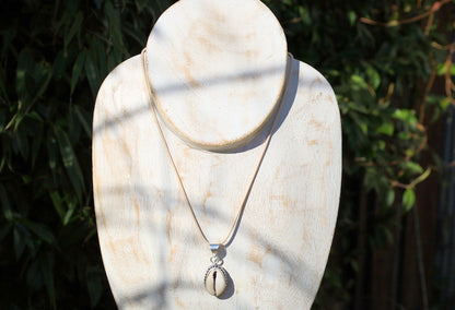 Cowrie Shell and pendant, gemstone necklace, gemstone amulet, gemstone talisman, wajakaa design