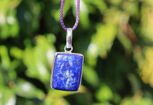 Gorgeous Lapis Lazuli 925 Silver Plated Handmade Pendant   Lapis lazuli is a deep-blue metamorphic rock that has been prized since antiquity for its intense color