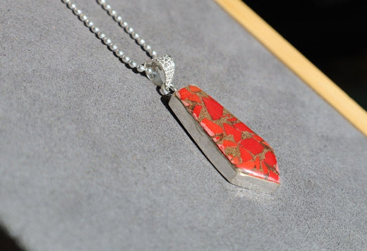 Red Coral Silver Plated pendant, gemstone necklace,gemstone amulet, gemstone talisman,gifts pendants