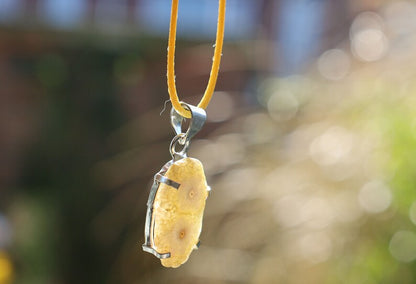 Yellow Solar Quartz. Gemstone pendant, gemstone necklace, gemstone amulet, gemstone talisman