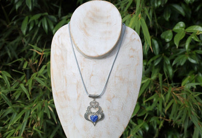 925 Silver Plated Blue white Calsilica  Calsilica,, is a man-made material known for its distinctive, highly individual appearance and vibrant layers of bold color.