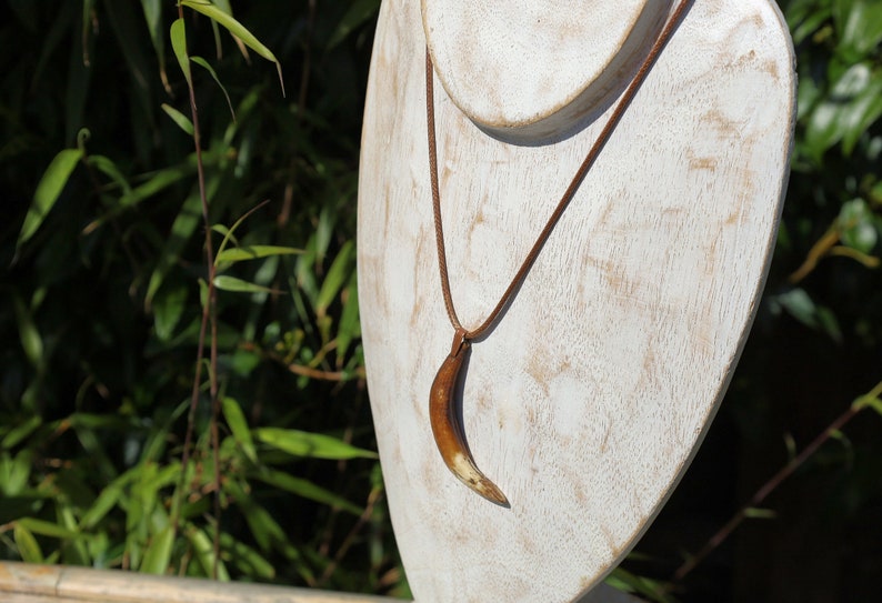 Wild Boar Teeth Natural Bone necklace. hunting traditions and are worn as symbols of bravery,strength,and connection to the outdoors