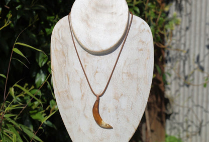 Wild Boar Teeth Natural Bone necklace. hunting traditions and are worn as symbols of bravery,strength,and connection to the outdoors